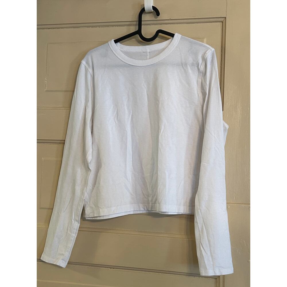 Lululemon Organic Cotton White Crewneck Longsleeve Shirt
